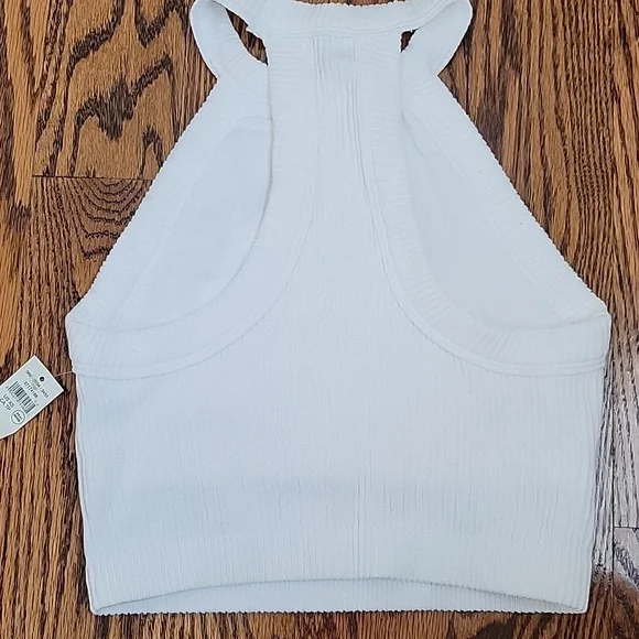 Aerie Halter Neck Cropped Ribbed Top - Picture 3 of 4
